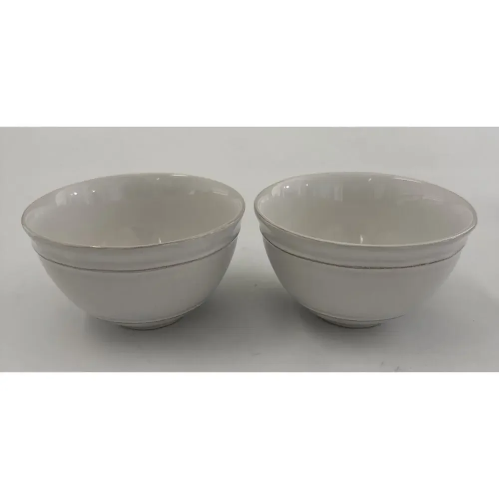 Set of 2 Pottery Barn Cambria Soup Cereal Bowls Farmhouse